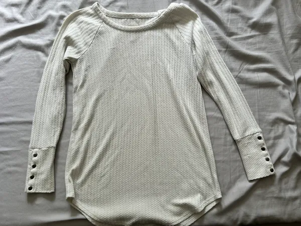 Long Sleeve Cozy Classy Sweater White Size M - Image 2