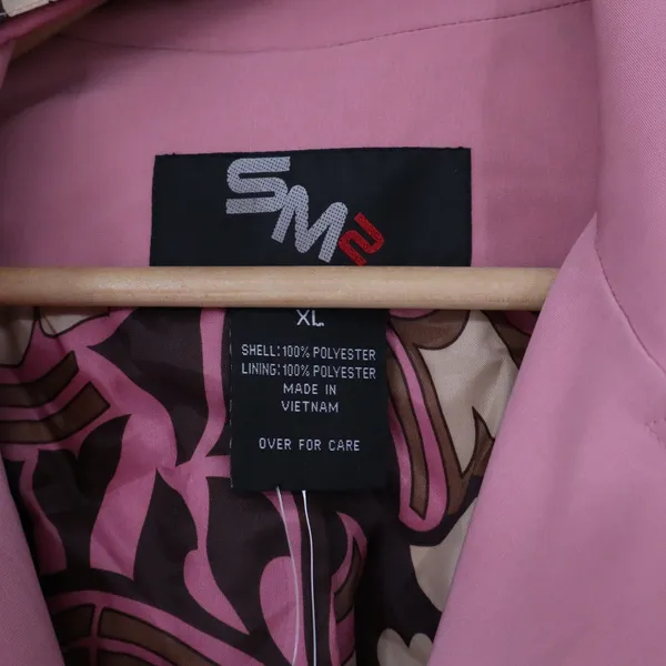 SM2 Trench Coat Womens XL Pink Button Front Scarf Included New - Image 2