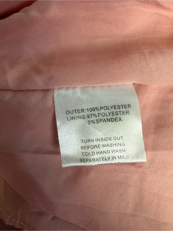 Sabo Skirt Pink Textured Tiered Midi Dress Puff Sleeve V-Neck XS - Image 10