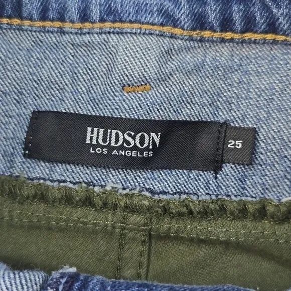Hudson -1169 Women's Green‎ Cargo High Rise Denim Waist Trousers Pants Size 25 - Image 10