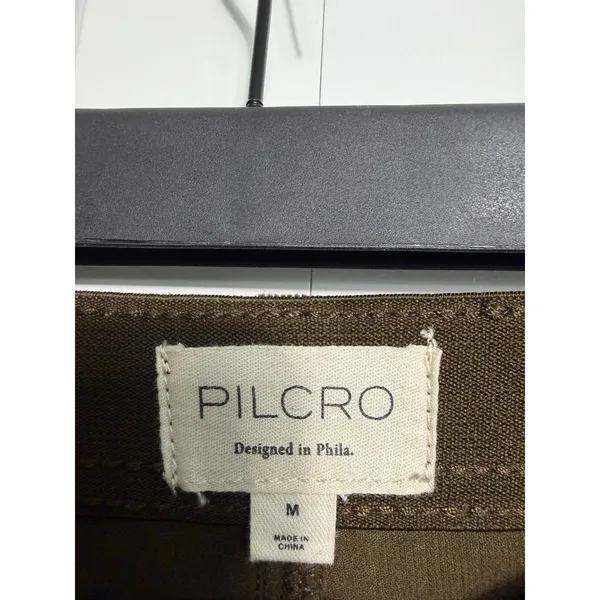 Pilcro Anthropologie Moss Green High Waist Corduroy Crop Flare Pants Medium - Image 4