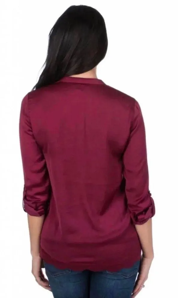 Lauren James Cranberry Ashton Satin Popover - Image 2
