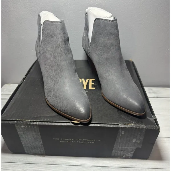 FRYE Reina Cut Out Short Gray Leather Slip On Womens Bootie Boots Size 10M 78394 - Image 6