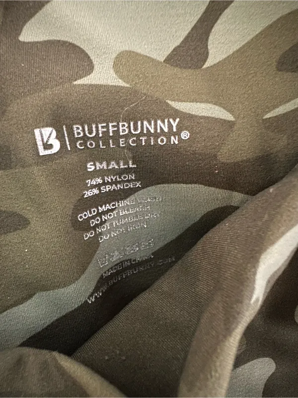 Buffbunny Camo High Waist Leggings Olive Green Small Athleisure Athletic Travel - Image 6