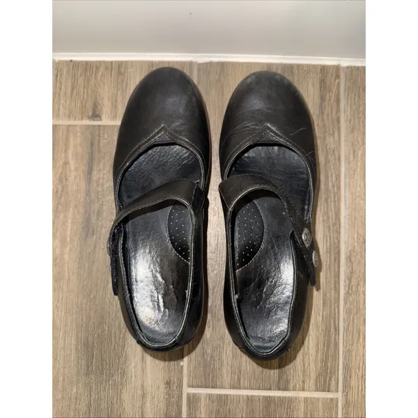 Dansko Tandy Mary Jane Black Leather Women's Shoes Strappy Comfort Clog Sz 36 - Image 5