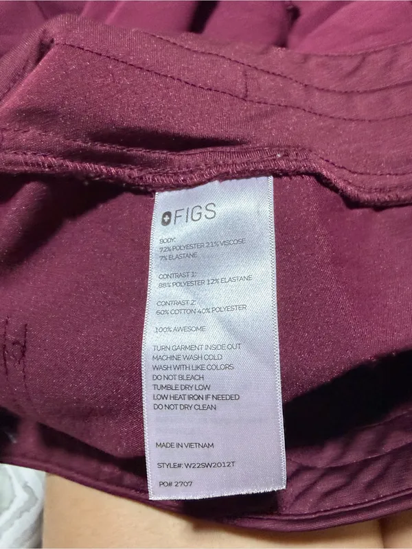 Figs scrub Jogger Pants Burgundy XL/T - Image 3