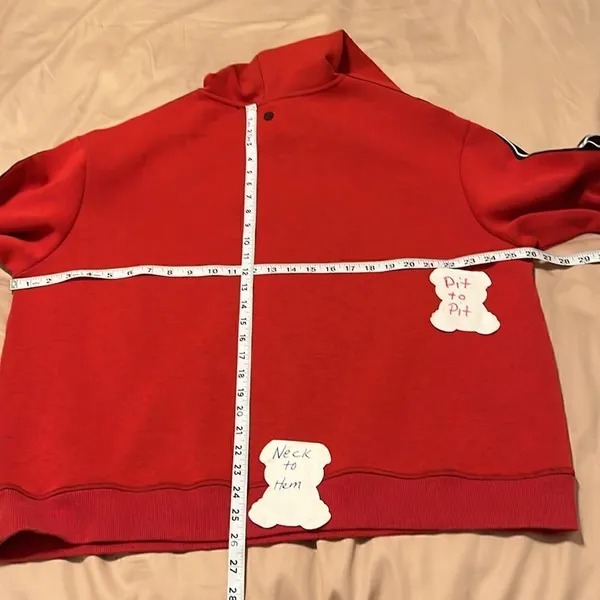 Hunter Target szXL red with black and white trim drawstring neck hoodie EUC Size XL - Image 8