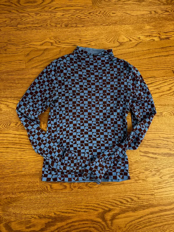 Urban outfitters blue patterned mock neck - Image 2
