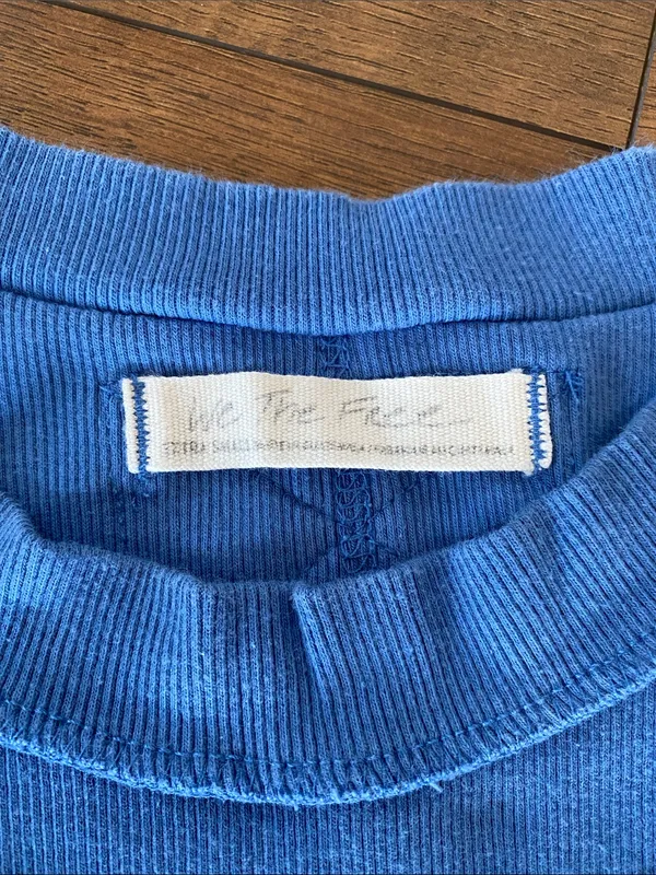 Free People We The Free Blue Sleeveless Ribbed Kate Tank Tee size XS - Image 2