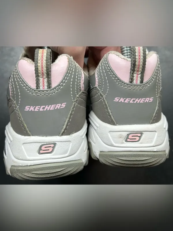 Skechers Women’s Size 8.5 Gray Light Pink D`lites Work Slip Resistant Sneakers - Image 4
