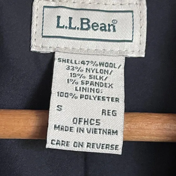 LL Bean Grey Herringbone Tweed Wool Silk Blazer Riding Jacket Heritage Classic - Image 12
