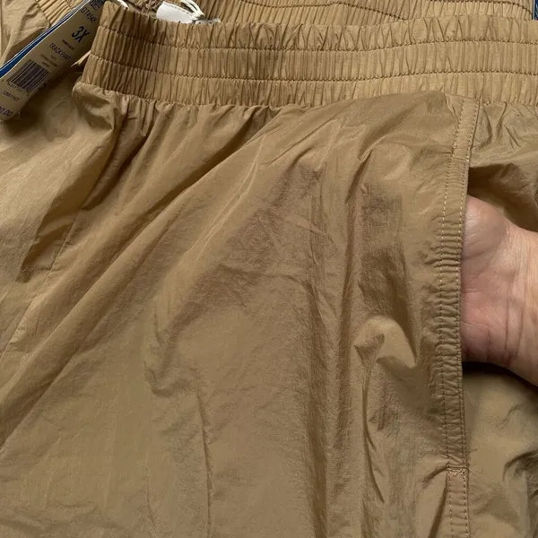 Adidas Originals Track Pants Womens 3X Athletic‎ Nylon Snap Leg Joggers Tan NEW - Image 9