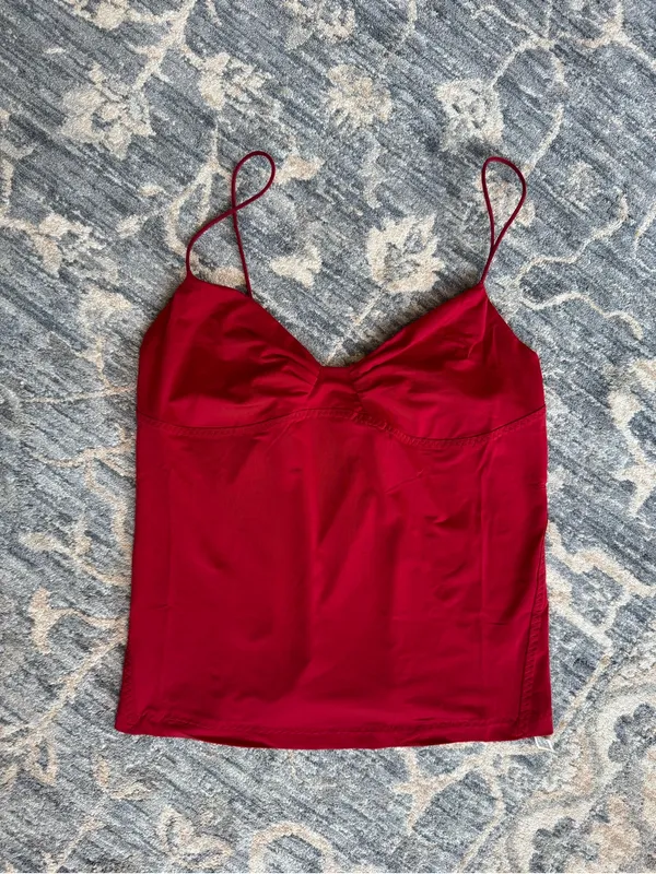 NWOT Free People Intimately My Way Triangle Cami in Deep Cherry Size Small - Image 5