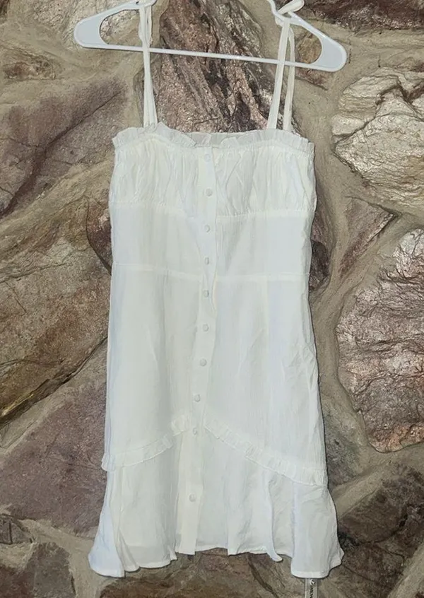 Commense Sexy V-Neck Ruffle Skirt Tight Sling Short Dress size small - Image 3