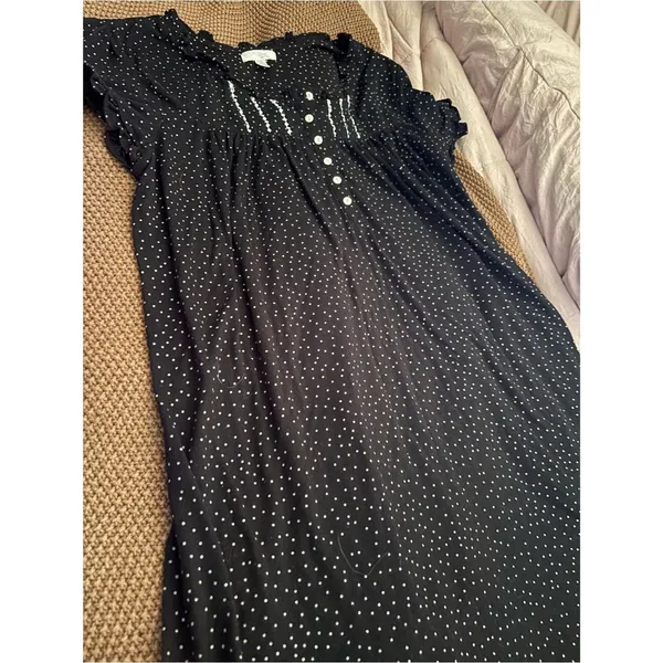 Secret Treasures Polka Dot Sleep Gown Nightgown Puff Sleeve Button Cottagecore - Image 4