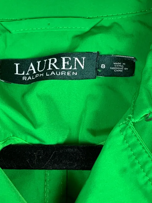 Lauren Ralph Lauren Jacket 8 Green Double Breasted Cropped Lightweight - Image 10
