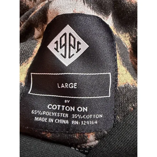 Cotton On Women's Leopard Animal Print Pullover Hoodie Pockets Size L A4-0009 - Image 2