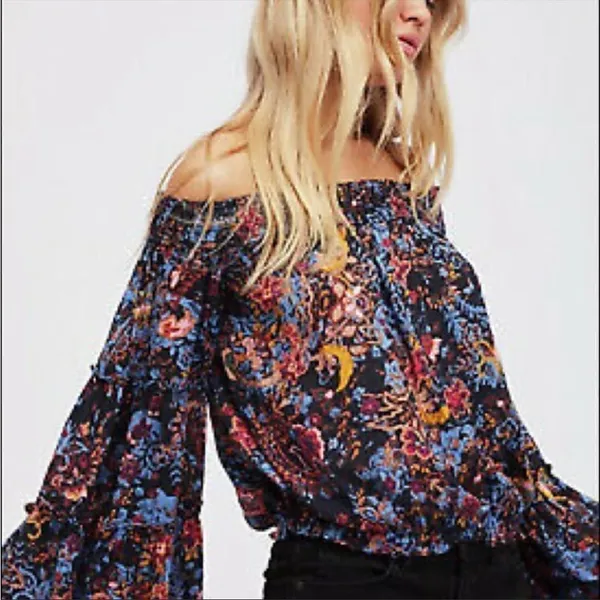 Free People Free Spirit Off the Shoulder Boho Top - Image 2