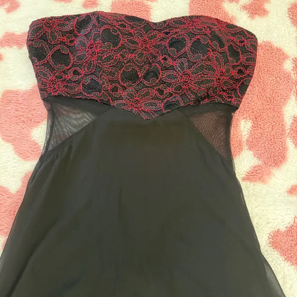 🖤 Gothic Romance Sheer Hi-Low Strapless Dress | Vampire Fairy • Dark Coquette • Y2K Formal • Festival Goth 🖤 - Image 6