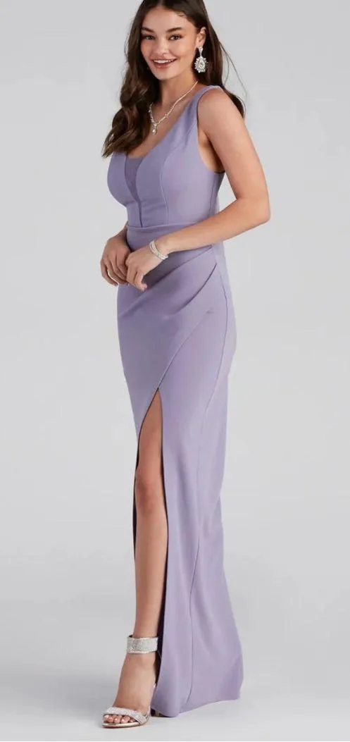 Windsor purple slit formal dress - Image 3