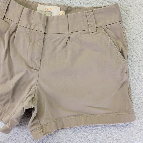 J.Crew Classic Twill Chino City Fit Shorts Khaki Tan Cotton Womens Size 12‎ - Image 3