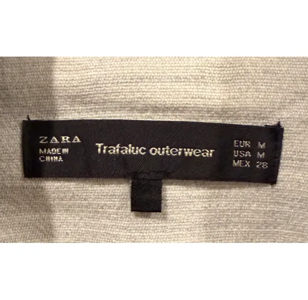 ZARA Plush Jersey Motorcycle Zipper Grey Biker Jacket - Image 2