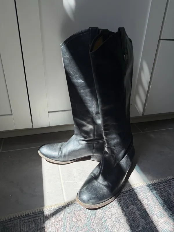 Leather Frye Riding Boots Black - Image 3