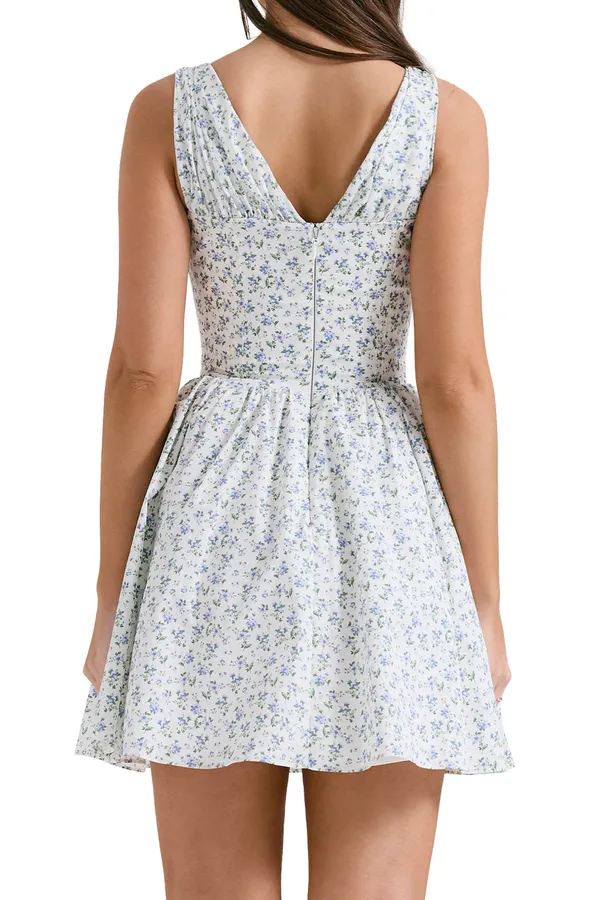 Blashe Blue Floral Corset Mini Dress - Image 3