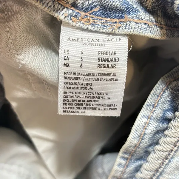 American Eagle Low Rise Baggy Wide Leg Jeans Womens 6 Distressed Y2K StreetWear - Image 9