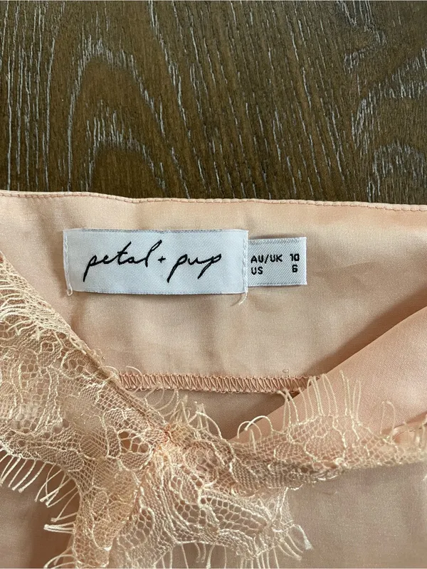 Petal & Pup Soft Blush Satin Lace Cami - Image 2