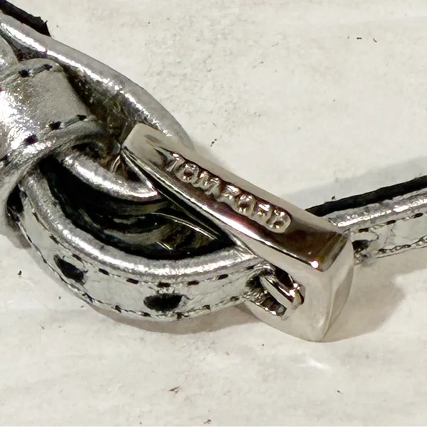 Tom Ford Silver Metallic Padlock Key Adjustable‎ Necklace Belt - Image 2