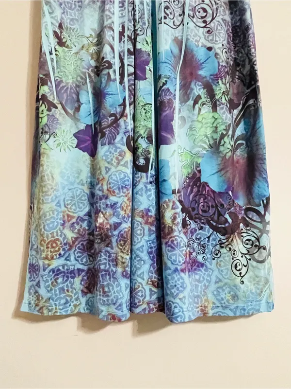 Style & Co. Y2K Vintage Boho Embellished Empire Waist Midi Dress XL Liquid Knit - Image 9