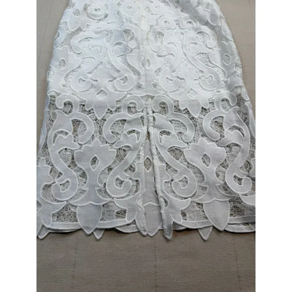 NWT‎ Bardot | Lina Lace Sheath Dress White | Women's 8 / Medium - Image 6