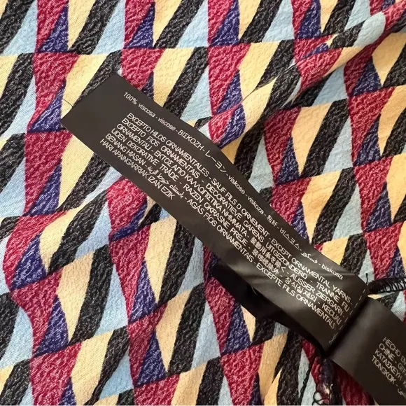 ZARA Geometric Print Midi Dress Multicolored Size Medium‎ - Image 13