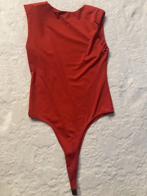 Wearever BodysuitWomen’s Size M Red Casual Dressy Summer Made In USA - Image 8