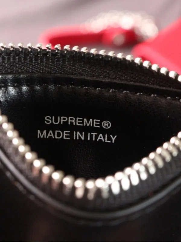 Supreme Black Embossed Leather Zip Wallet - Image 5