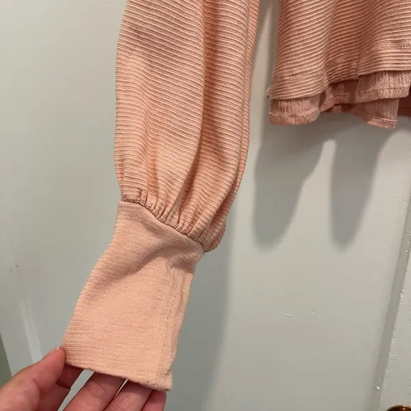 Free People Billie Puff Sleeve Top Blush XS - Image 9
