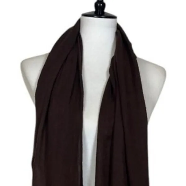Women’s Bundle 3 Oblong Scarfs Solid Neutral Color Fringe Tan Orange Brown Tan - Image 12