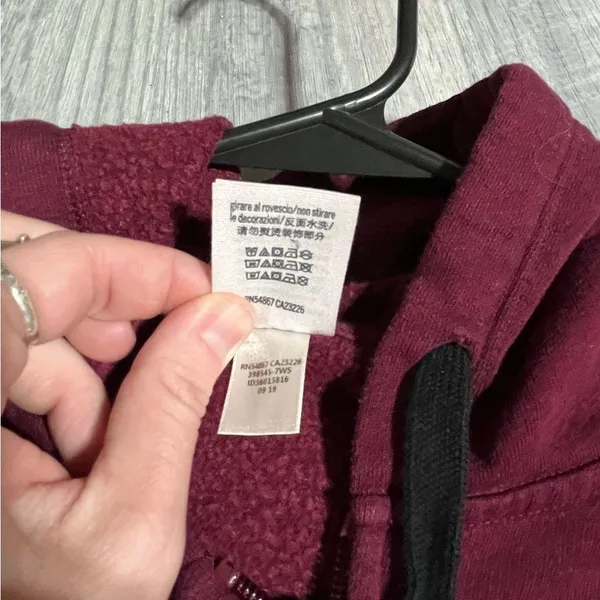 Victoria’s Secret PINK Burgundy Maroon Zip-Up Hoodie; Large Women’s - Image 7