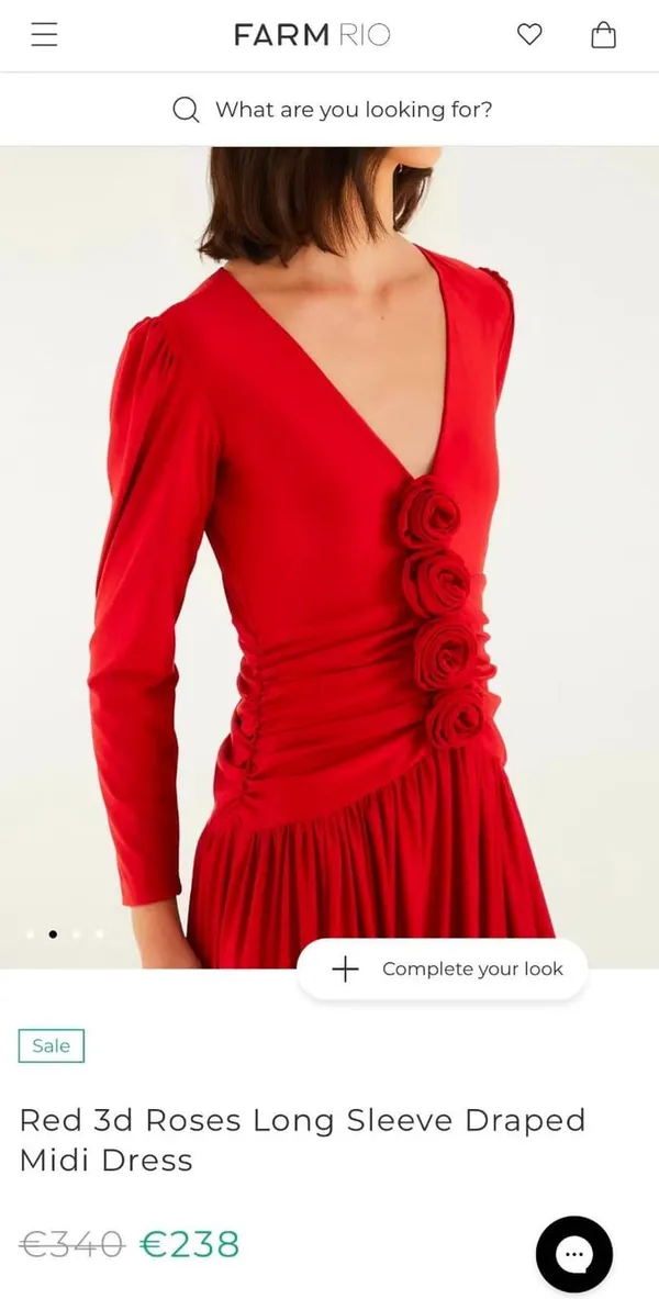 NWOT Farm Rio Pink 3d Roses Long Sleeve Draped Midi Dress Size S - Image 3