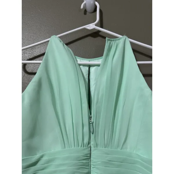 Azazie Women's Green‎ Dress Chiffon Bridesmaid Dress Size A2 Formal Sleeveless - Image 11