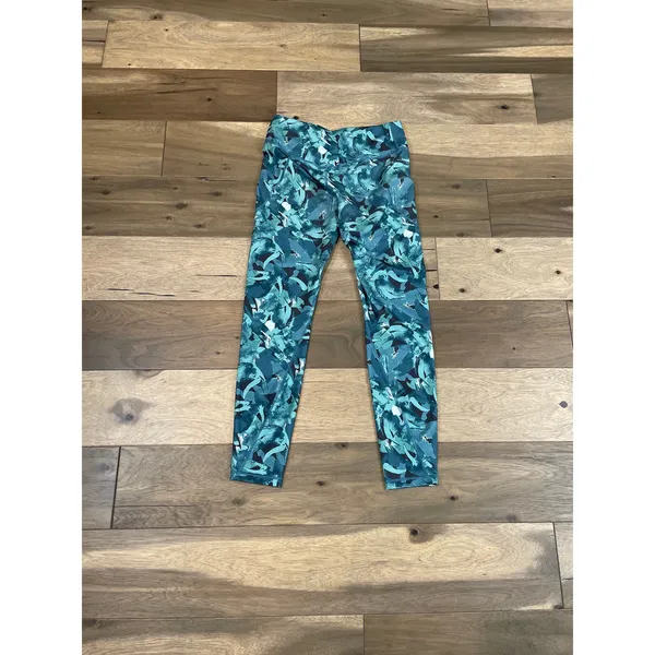 Patagonia Centered Crops Size M Jungle Tasmanian Teal Abstract Print Leggings - Image 8
