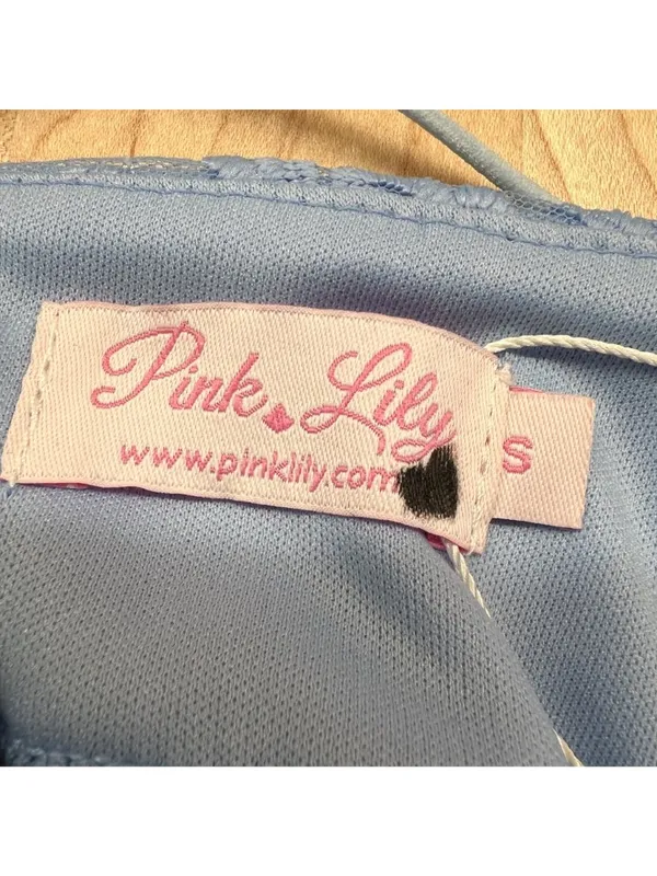 Pink Lily Lace Cutout Mini Dress Light Blue Size Small NWT Coquette Soft Girl - Image 11