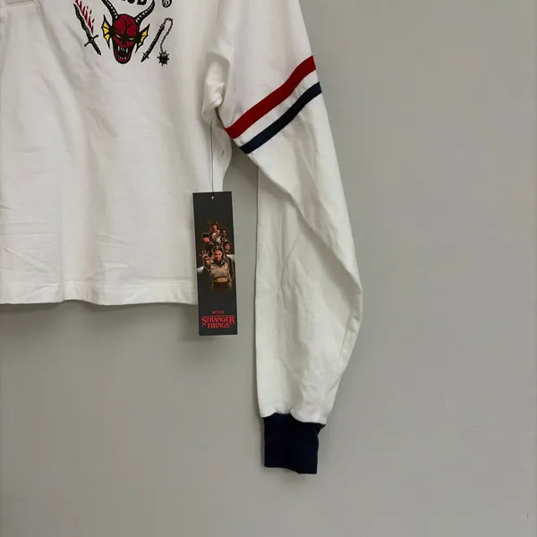 No Boundaries Stranger Things New! Hellfire Club Rugby Graphic Polo Size XXS - Image 4