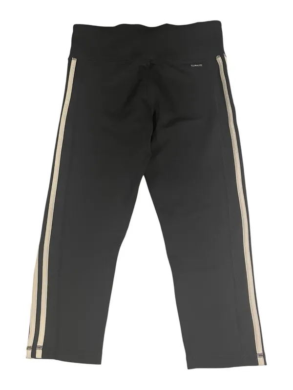 Adidas Climalite Capri Legging 3 Stripe Black Pocket Athletic Womens M Running - Image 2