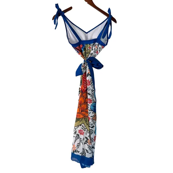Floral Tie Strap One Piece Swimsuit - Beach Vacation Resort‎ Wear Summer - Image 10