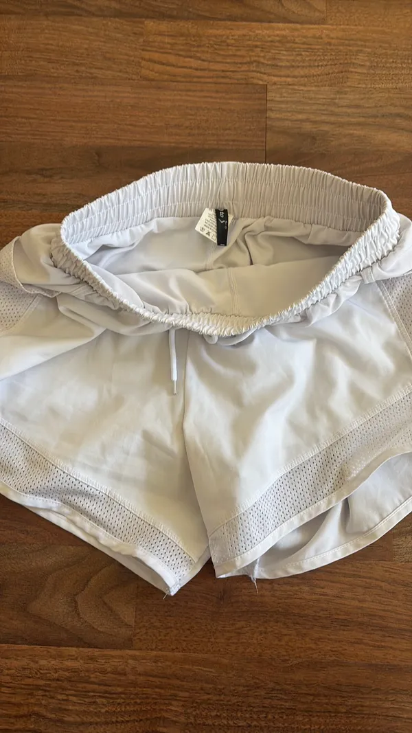 White Workout Shorts Size XS - Image 3