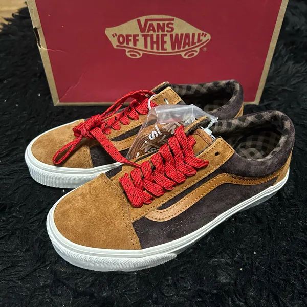 VANS old skool suede waterproof red lace up shoes sneakers new - Image 2