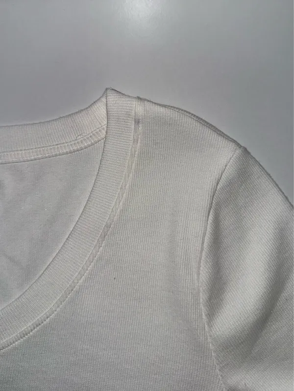 Maurices 24/7 Jordan Ribbed Scoop Neck Tee Solid White NWT - Image 5