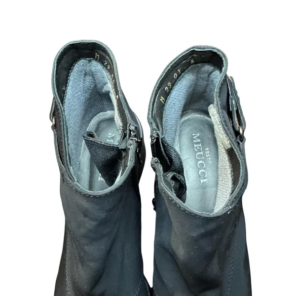 Sesto Meucci Booties Womens‎ Size 8 Black Synthetic Wedge Ankle Zip Strap Casual - Image 3